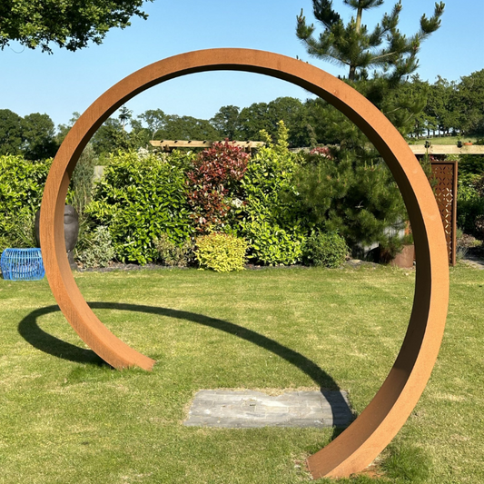Corten Steel Helix Moongate Arch