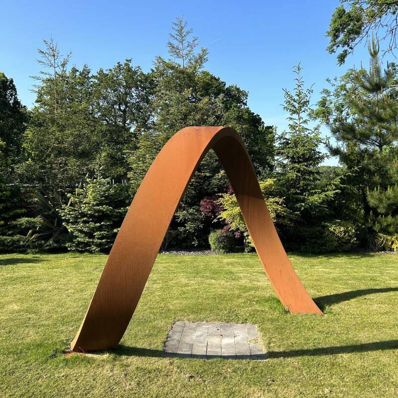 Corten Steel Helix Moongate Arch