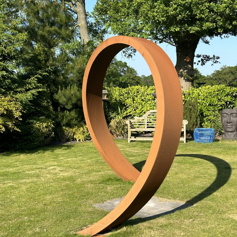 Corten Steel Helix Moongate Arch