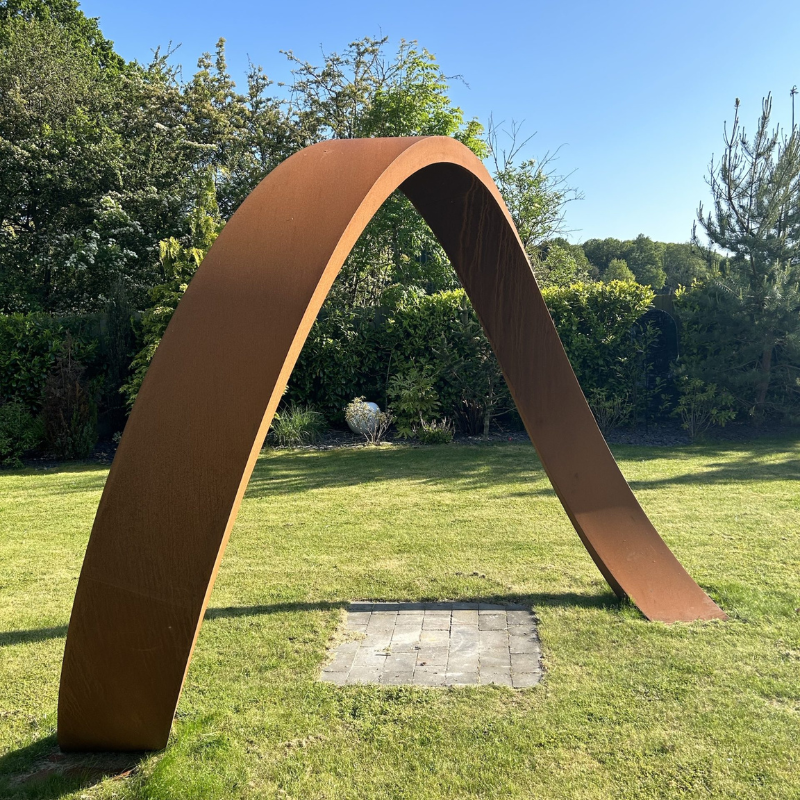 Corten Steel Helix Moongate Arch