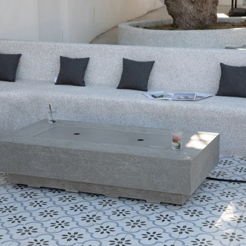 Elementi Plus, Riviera, Fire Table Ligh,t Grey, Concrete Outdoor, Propane / Natural Gas