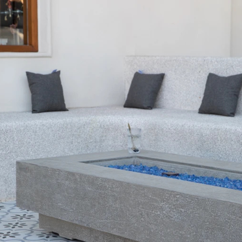 Elementi Plus, Riviera, Fire Table Ligh,t Grey, Concrete Outdoor, Propane / Natural Gas