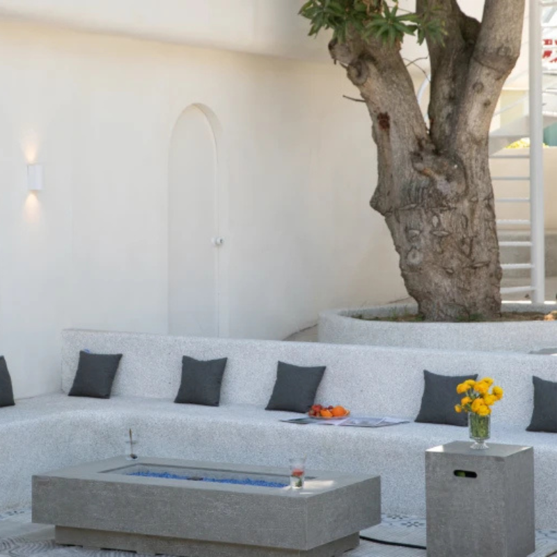 Elementi Plus, Riviera, Fire Table Ligh,t Grey, Concrete Outdoor, Propane / Natural Gas