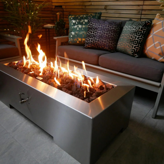 Vulcan – Premium Stainless Steel Rectangle Gas Fire Pit Table