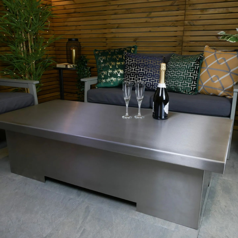 Vulcan β Premium Stainless Steel Rectangle Gas Fire Pit Table