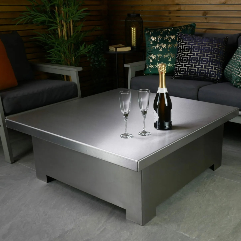 Helios β Premium Stainless Steel Square Gas Fire