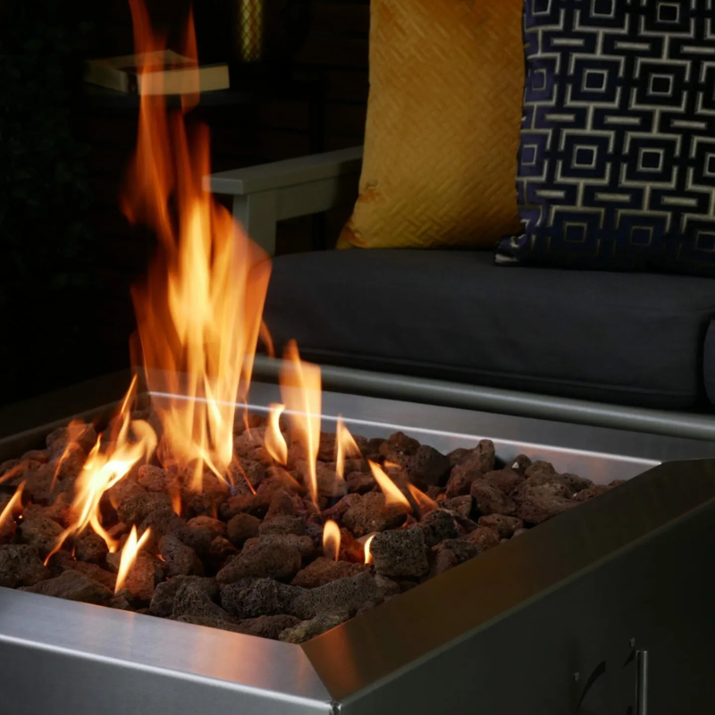 Helios β Premium Stainless Steel Square Gas Fire