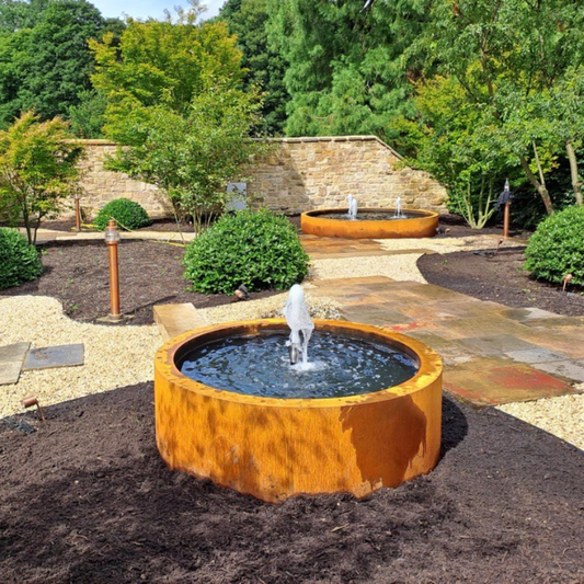 Corten Steel Cyldinder Pond