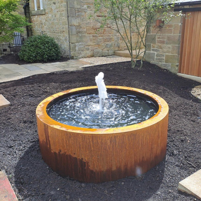 Corten Steel Cyldinder Pond