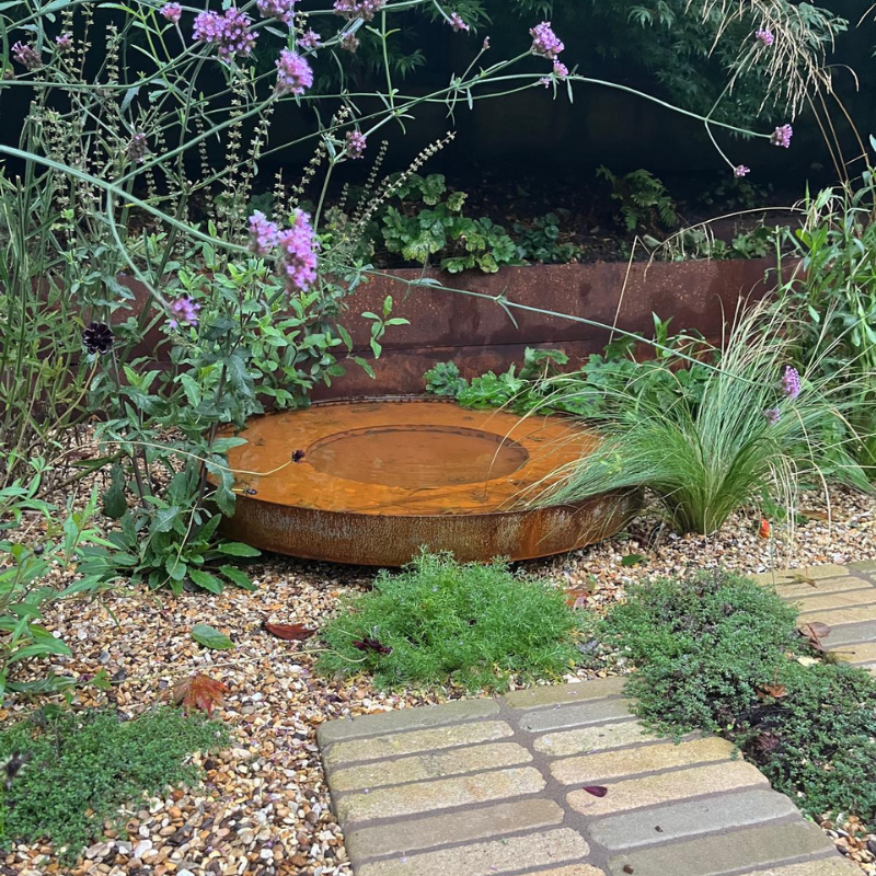 Corten Steel Water Bowl