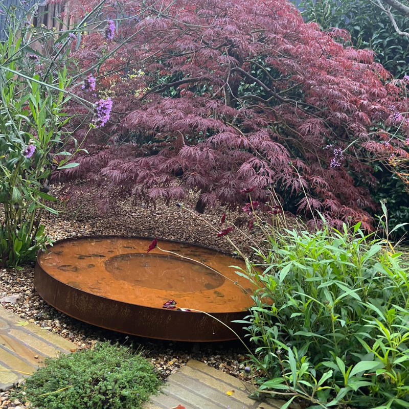 Corten Steel Water Bowl
