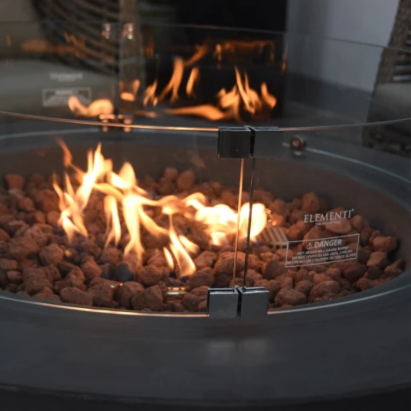 Elementi Ross, Fire Table, Concrete Outdoor Round, 45,000 BTU