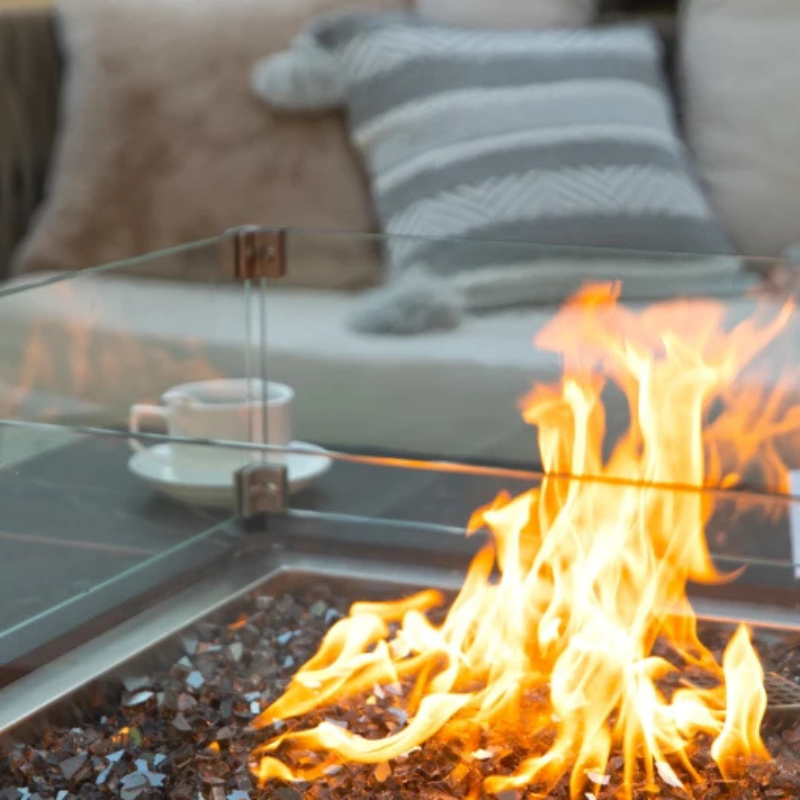 Elementi Plus, Sofia, Fire Table, Marble, Porcelain Outdoor, 60,000 BTU