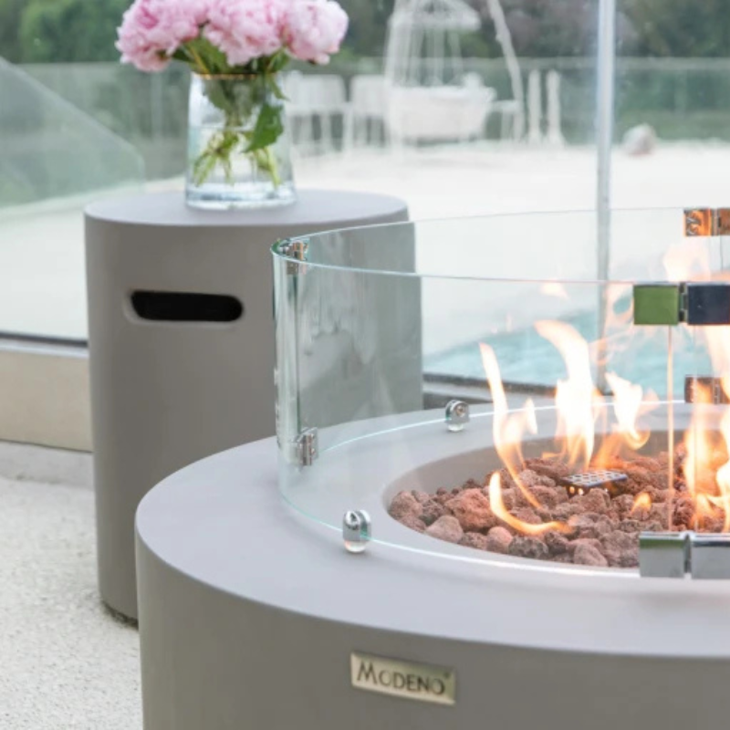 Elementi, Tramore Fire Table, Glass Fibre, Concrete Outdoor, 50,000 BTU