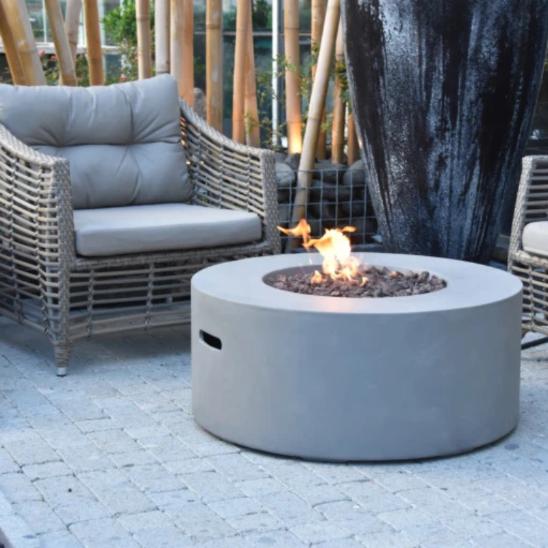 Elementi, Tramore Fire Table, Glass Fibre, Concrete Outdoor, 50,000 BTU