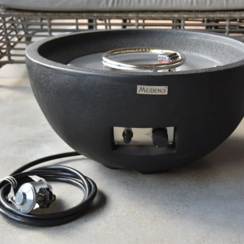 Elementi, Jefferson Fire Bowl, Glass-Fibre Reinforced Concrete Outdoor Propane, 40,000 BTUs