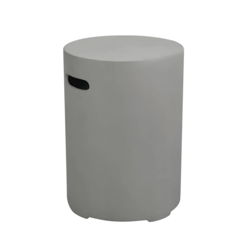 Elementi Plus, Round Tank Cover, Light Grey GFRC Outdoor, 13kg Gas Storage