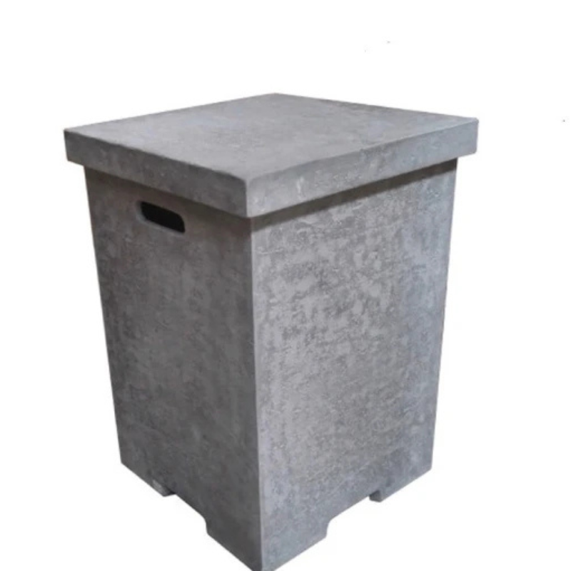 Elementi Plus, Square Tank Cover, GFRC Light Grey, Gas Storage