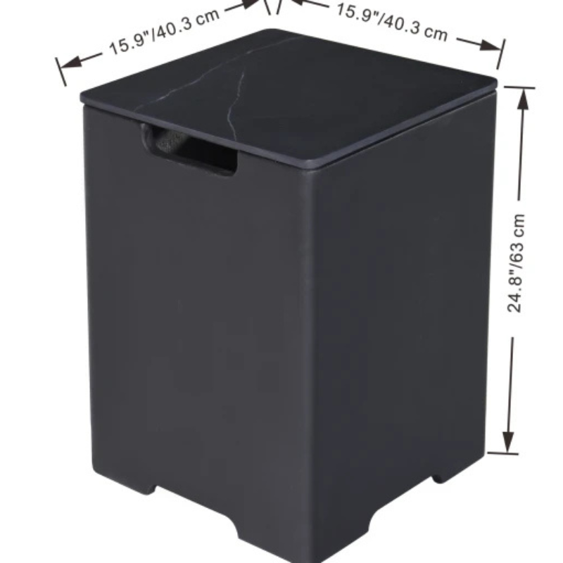 Elementi Plus, Tank Cover, Black Porcelain, GFRC Outdoor, Gas Bottle Storage