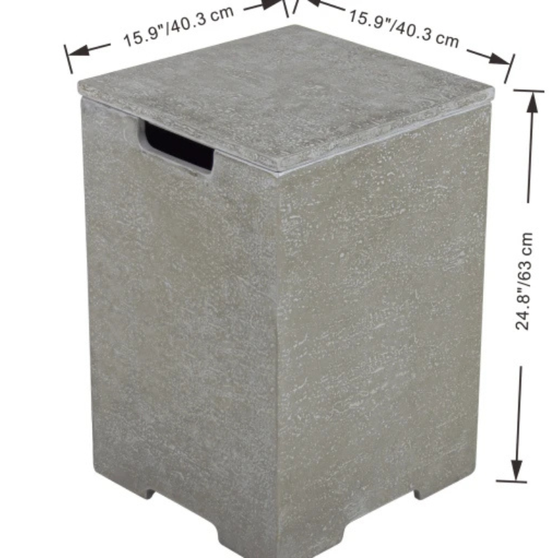 Elementi Plus, Tank Cover, GFRC Light Grey, Gas Bottle Storage