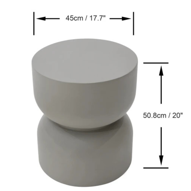 Elementi, Chronos Side Table, Space Grey Outdoor