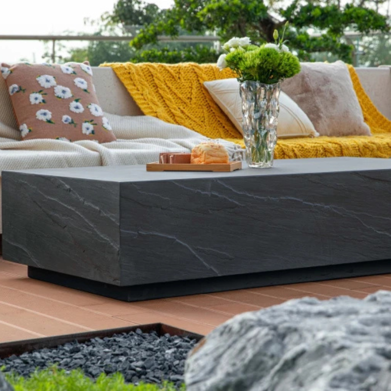 Elementi, Colorado Coffee Table, Square Large, Slate Black Outdoor