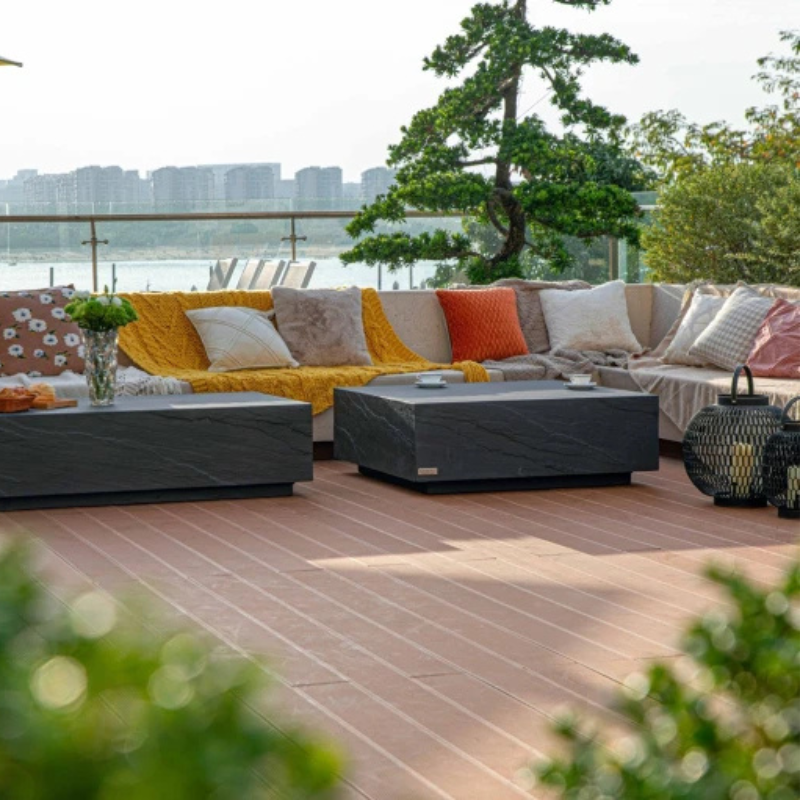 Elementi, Colorado Coffee Table, Square Large, Slate Black Outdoor