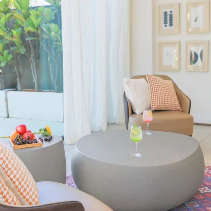Elementi, Ikaria Cobble Coffee Table, Space Grey Outdoor