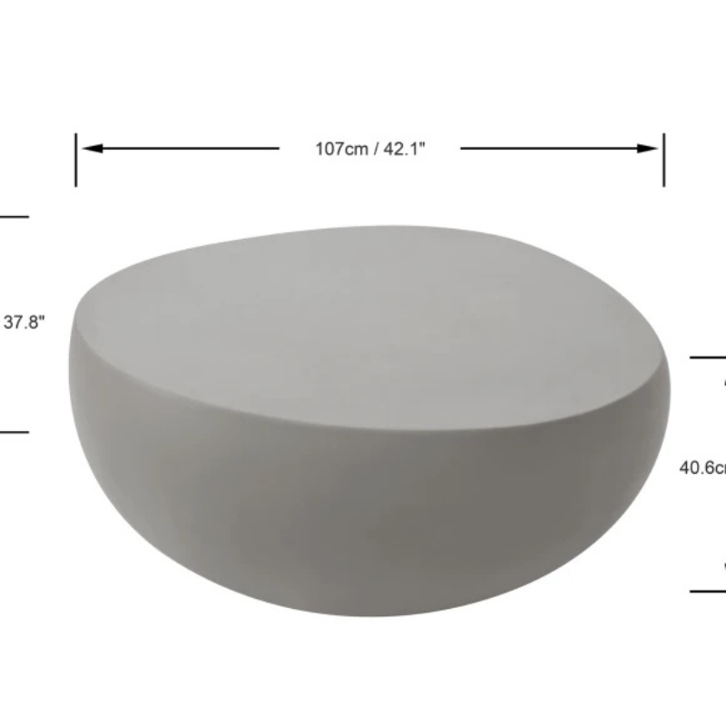 Elementi, Ikaria Cobble Coffee Table, Space Grey Outdoor