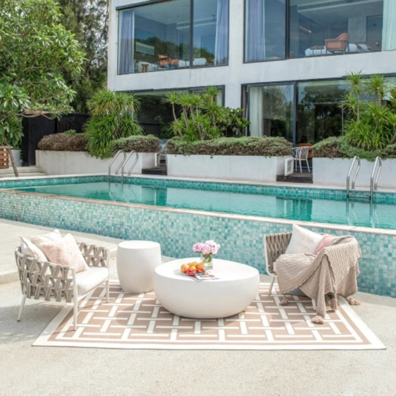 Elementi, Ikaria Cobble Coffee Table, Space Grey Outdoor