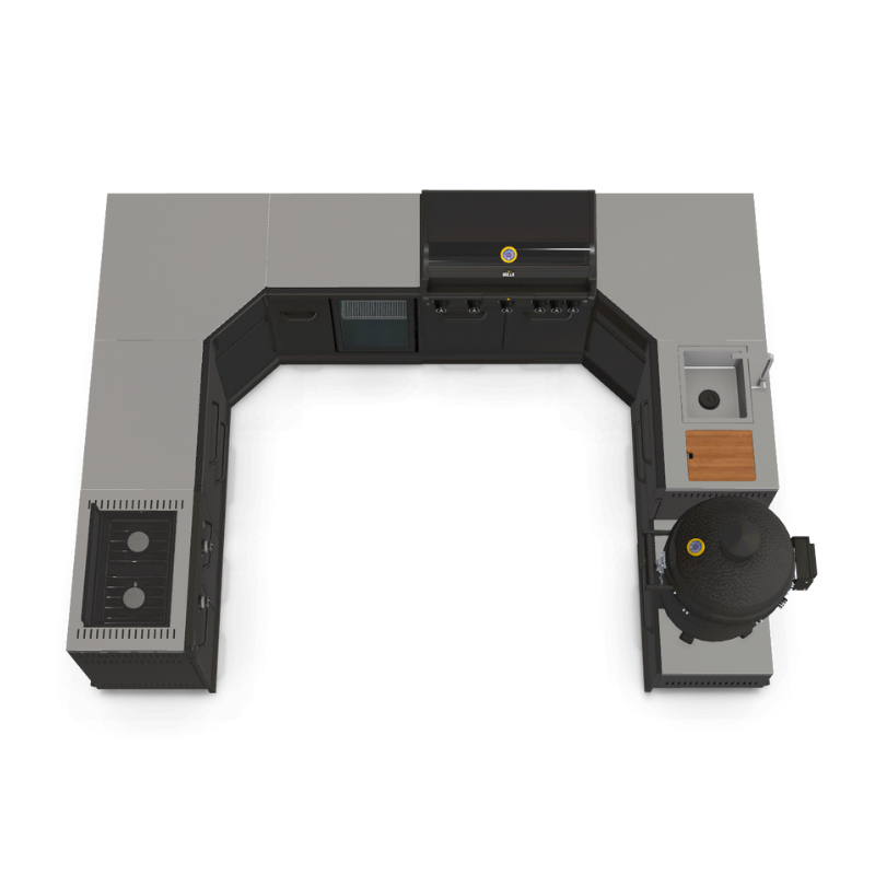 GRLLR Connect Modular Outdoor Kitchen with Prime G5S 5-Burner Gas Barbecue – Luxury Stainless Steel UK Outdoor Cooking System
