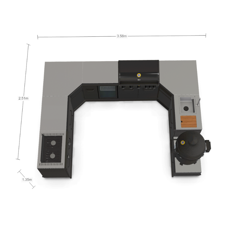 GRLLR Connect Modular Outdoor Kitchen with Prime G5S 5-Burner Gas Barbecue – Luxury Stainless Steel UK Outdoor Cooking System