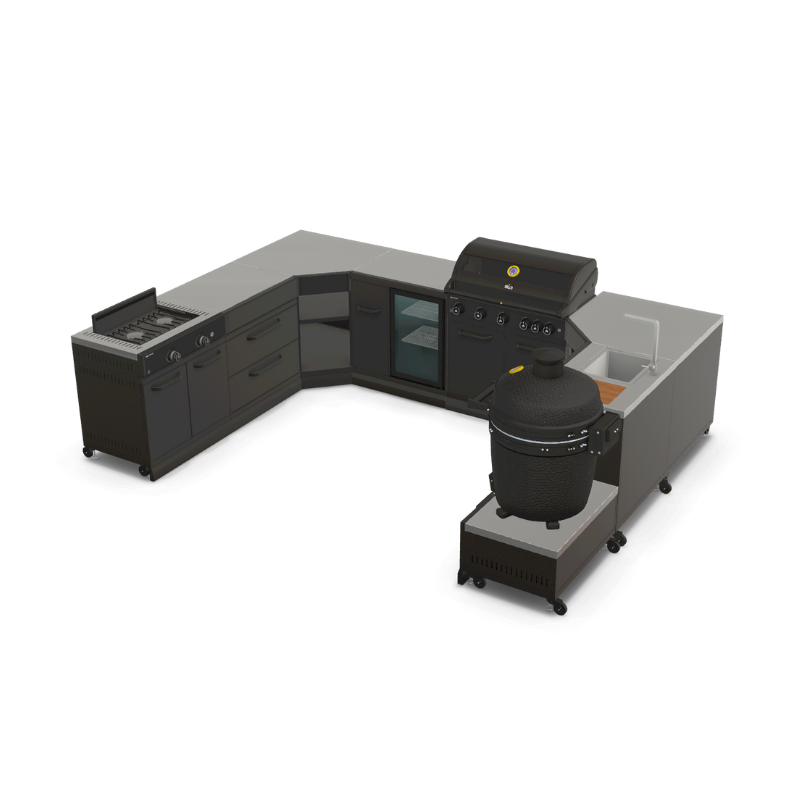 GRLLR Connect Modular Outdoor Kitchen with Prime G5S 5-Burner Gas Barbecue – Luxury Stainless Steel UK Outdoor Cooking System