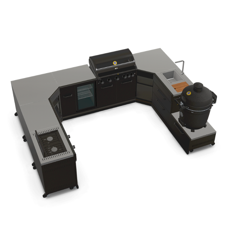 GRLLR Connect Modular Outdoor Kitchen with Prime G5S 5-Burner Gas Barbecue – Luxury Stainless Steel UK Outdoor Cooking System