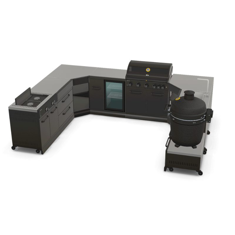 GRLLR Connect Modular Outdoor Kitchen with Prime G5S 5-Burner Gas Barbecue – Luxury Stainless Steel UK Outdoor Cooking System
