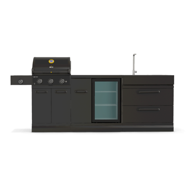 GRLLR Connect 3-Burner Gas BBQ Modular Outdoor Kitchen – Luxury Garden Cooking & Patio Kitchen System