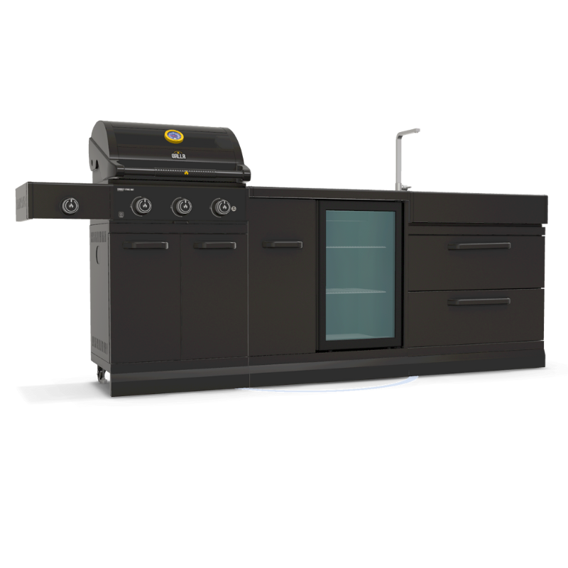 GRLLR Connect 3-Burner Gas BBQ Modular Outdoor Kitchen – Luxury Garden Cooking & Patio Kitchen System