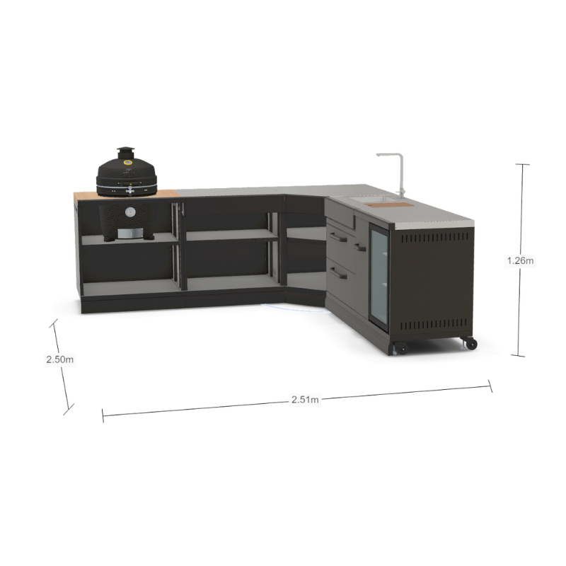 GRLLR Connect Modular Outdoor Kitchen – Kamado Grill, Sink, Expansion, Corner & Fridge Units for Premium Outdoor Cooking