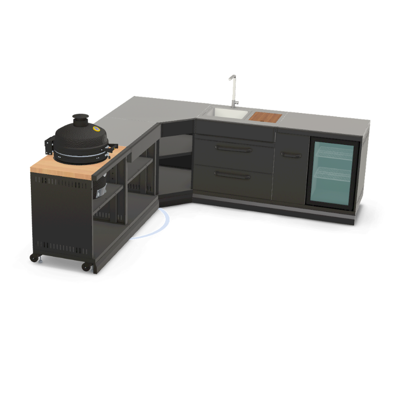 GRLLR Connect Modular Outdoor Kitchen – Kamado Grill, Sink, Expansion, Corner & Fridge Units for Premium Outdoor Cooking