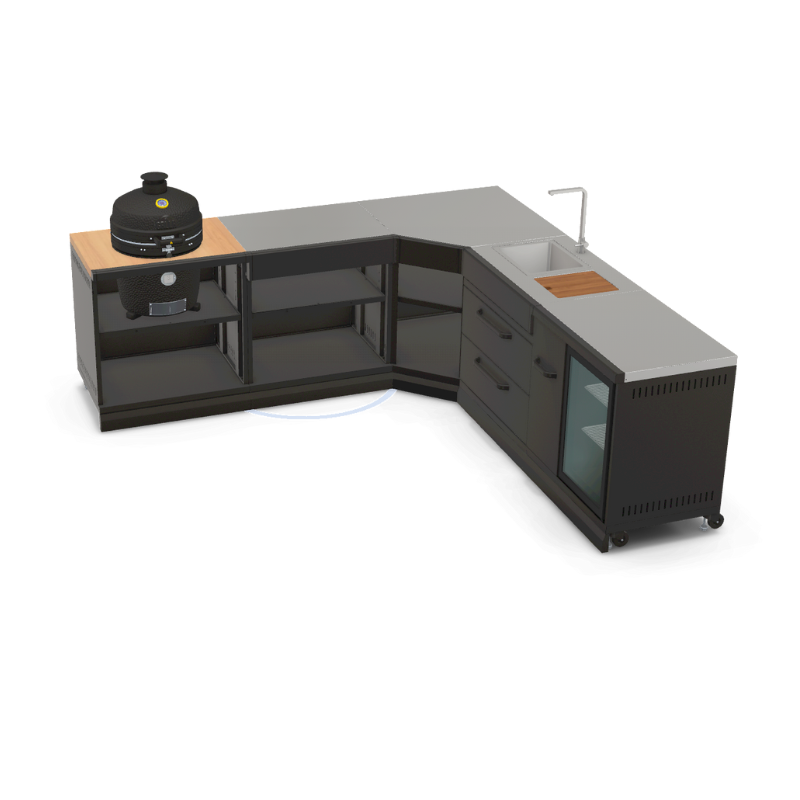 GRLLR Connect Modular Outdoor Kitchen – Kamado Grill, Sink, Expansion, Corner & Fridge Units for Premium Outdoor Cooking