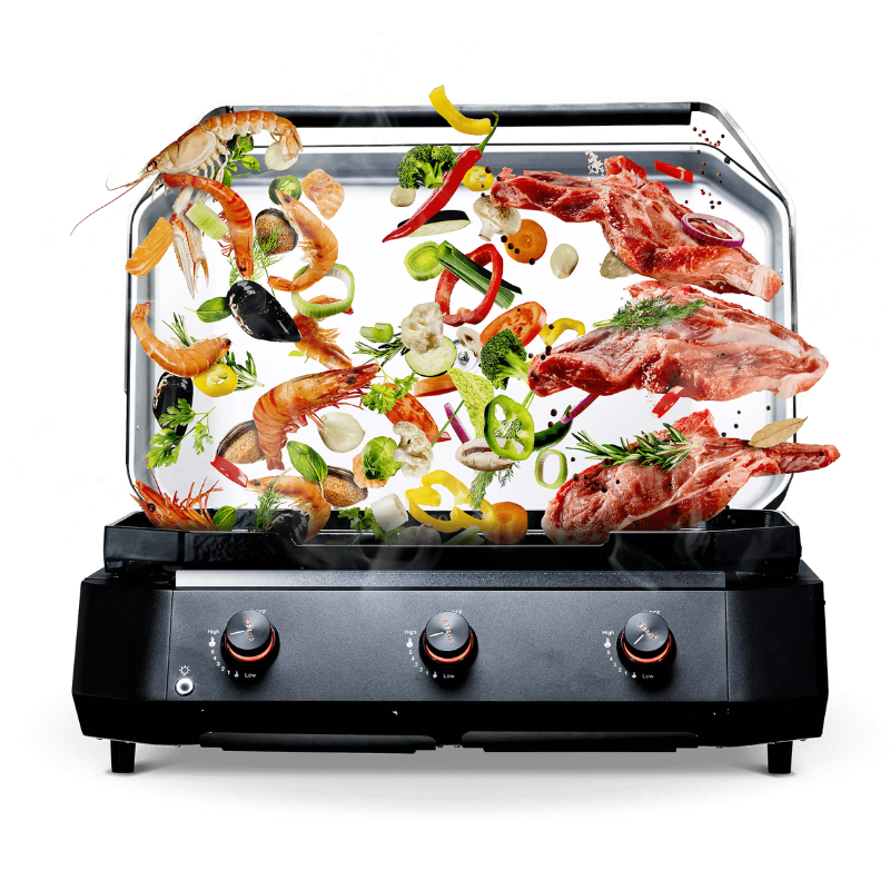 Cozze G-800 Gas Plancha Grill with 3 Burners – Outdoor Cooking