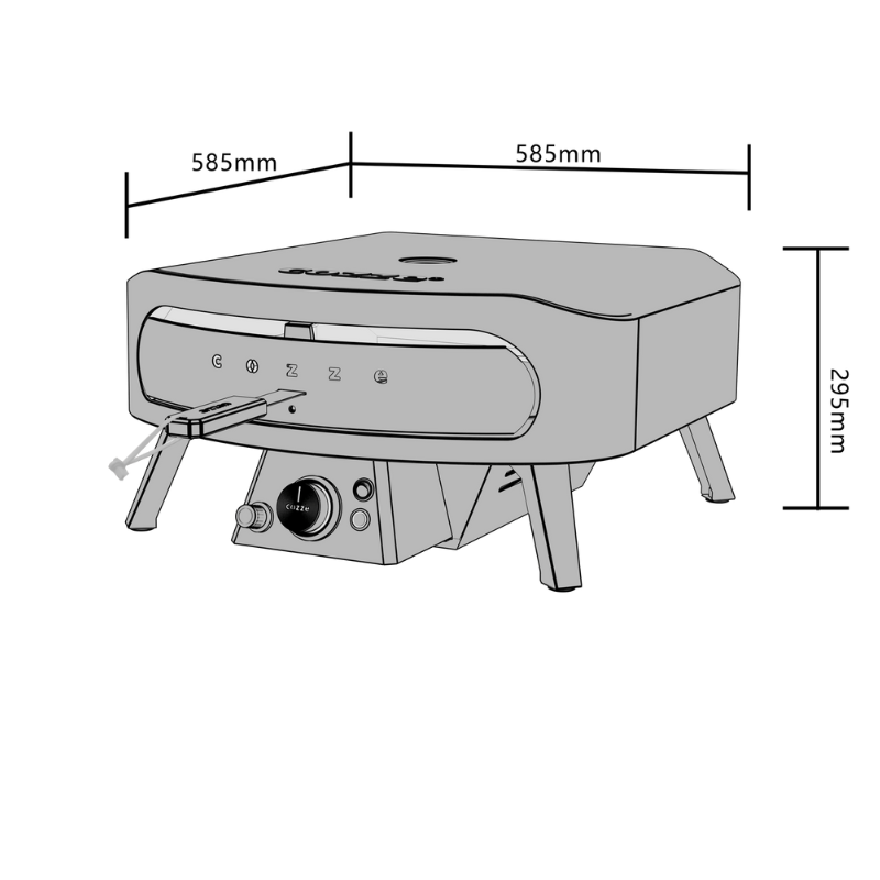 Cozze® 17" Rotate Gas Pizza Oven Black Edition 43 cm