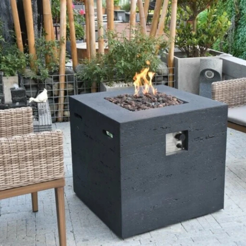 Ellington LPG Gas Fire Table 40,000 BTU With Cover Concrete