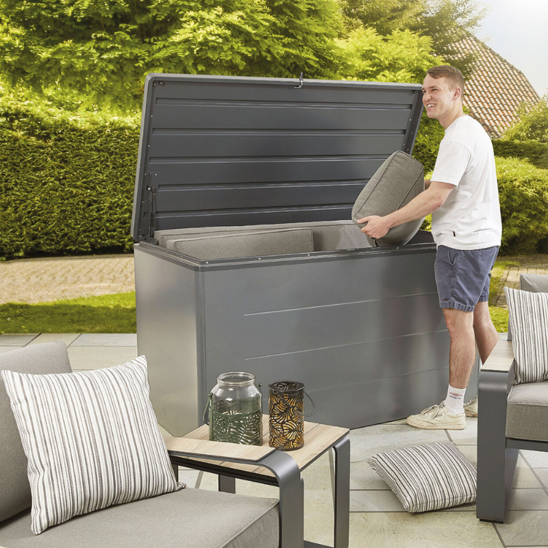 Farley 1200L Metal Garden Storage Box – Hex Living
