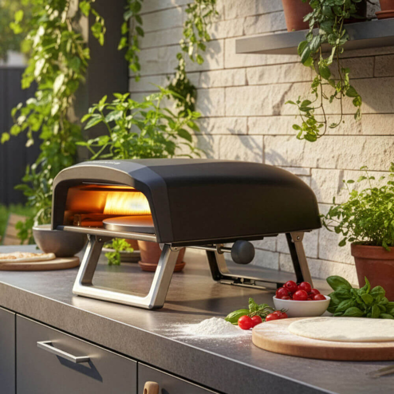 Gas Pizza Oven with Stone Base Fast 400°C Outdoor Cooking