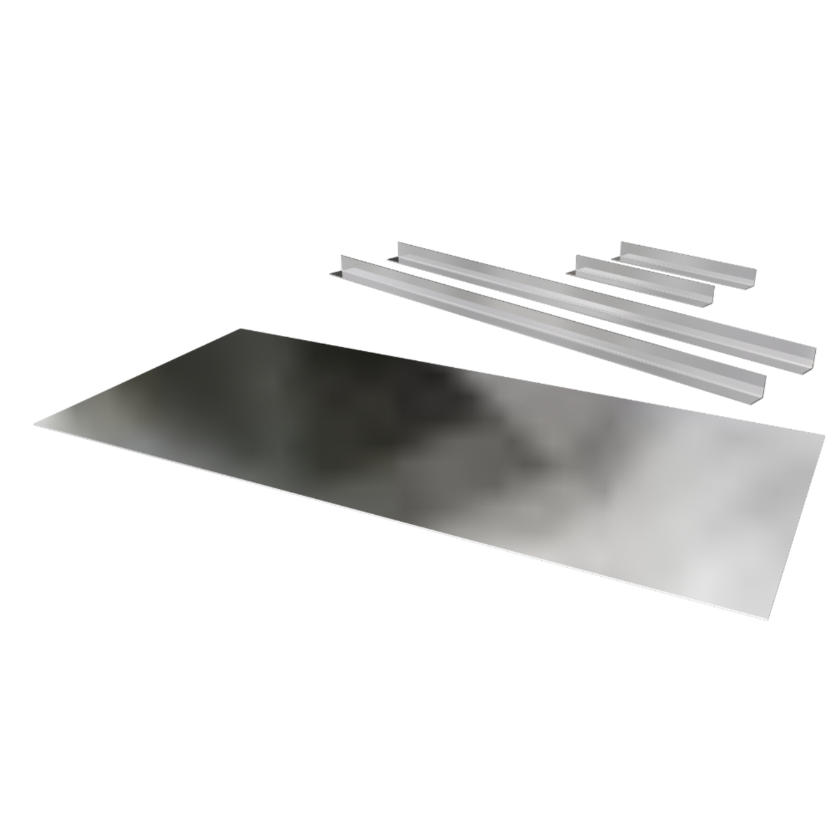 Closure Plate 1250 x 600mm with Brackets in Galvanised Steel