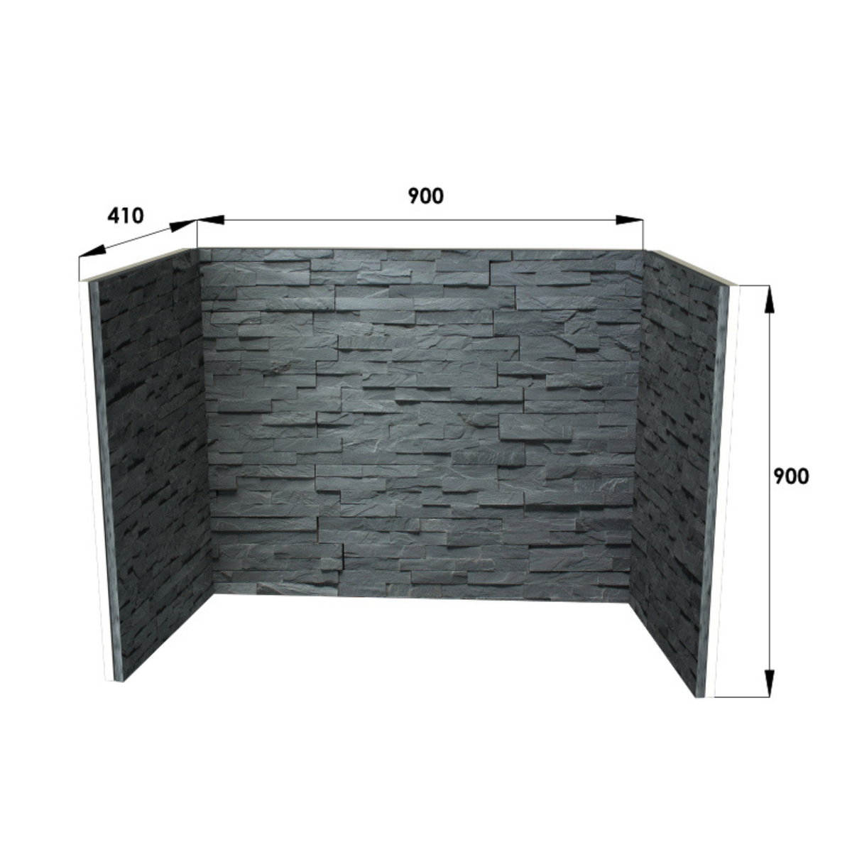 Riven Slate Fireplace Chamber with Hand Built Natural Stone Finish