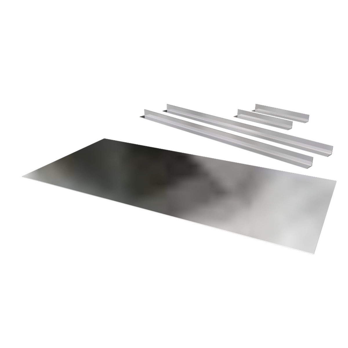 Closure Plate 1000 x 400mm with Brackets in Galvanised Steel