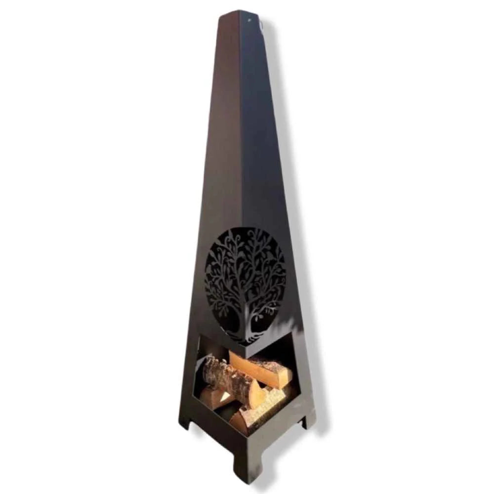 Weather It Tree of Life Wood-Burning Chiminea