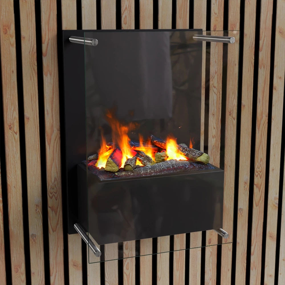 Yosemite Wall-Mounted Water Vapour Fireplace – Black | ScandiFlames